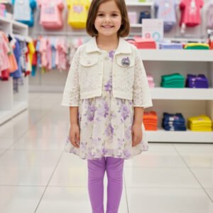 Casual frock with denim jacket & legging