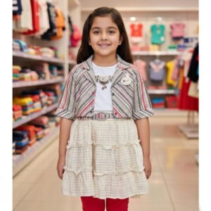 Casual frock with denim jacket & legging